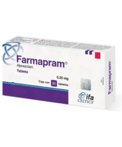 Farmapram 0.25 mg 90 tablets box – alprazolam prescription medication for anxiety treatment