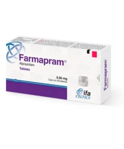 Farmapram 0.50 mg 30 tablets box – alprazolam prescription medication for anxiety treatment