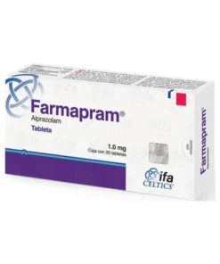 Farmapram 1mg 30 tablets box – alprazolam prescription medication for anxiety and panic disorder treatment